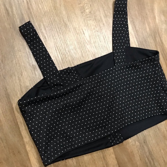Free People Polka dot slant button front crop top - Picture 6 of 8